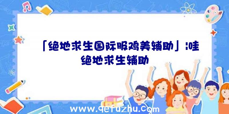 「绝地求生国际服鸡美辅助」|哇绝地求生辅助